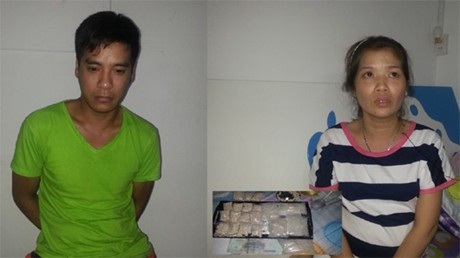 Đối tượng Trung-Thảo và tang vật vụ án