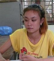 Nguyễn Thị Vui tại cơ quan Công an.