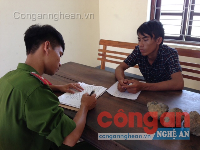Đối tượng Nguyễn Hùng Cường tại cơ quan điều tra