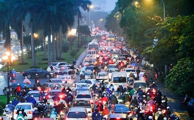 Khu vực trước cửa Học viện Hành chính Quốc gia trước lúc chặt cây
