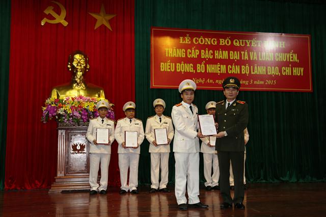 Trao Quyết định cho các đồng chí được điều động, luân chuyển, bổ nhiệm lãnh đạo chỉ huy