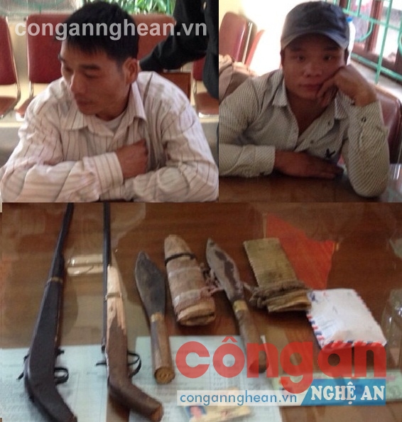 Đối tượng Kha Văn Da và Vy Văn Là                 cùng tang vật vụ việc
