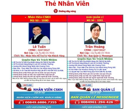 Đăng thông tin nhân viên giả mạo nhằm lừa gạt 