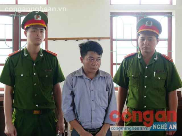 Đối tượng Vũ Văn Nhất tại cơ quan công an 