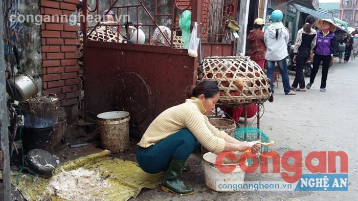 “Lò” giết mổ gia cầm tự phát tại chợ Ga Vinh
