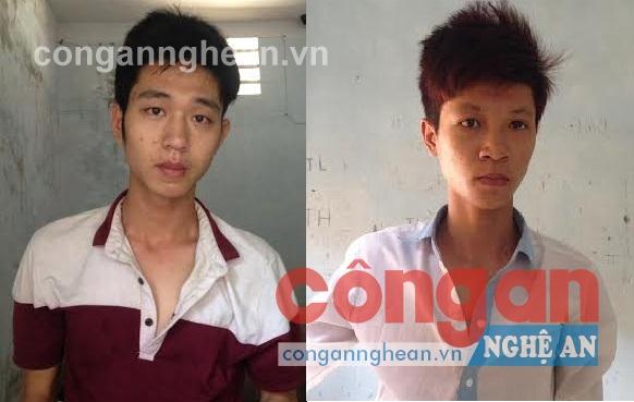 Hai đối tượng Nguyễn Trung Nguyên và Nguyễn Văn Đông cùng số tang vật thu được