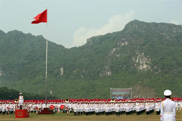 Khối quân nhạc trong lễ biễu binh, diễu hành.