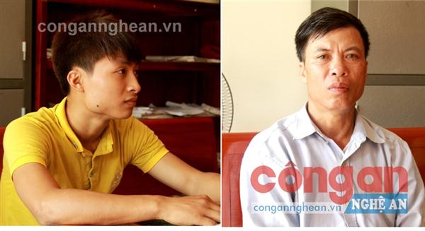 Hai cha con Thái Đắc Lục và Thái Đắc Khăm                 tại cơ quan Công an