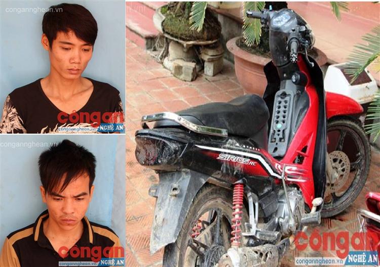 Hai đối tượng và chiếc xe máy là phương tiện gây án