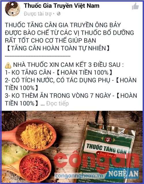  Thuốc Đông y gia truyền không rõ nguồn gốc được rao bán trên mạng Internet