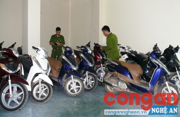 Tang vật trong các vụ trộm xe máy bị cơ quan điều tra thu giữ