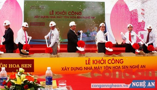  Dự án Tôn Hoa Sen Nghệ An khởi công năm 2014 là một trong những dự án thu hút nguồn vốn đầu tư lớn vào địa phương trong thời gian qua