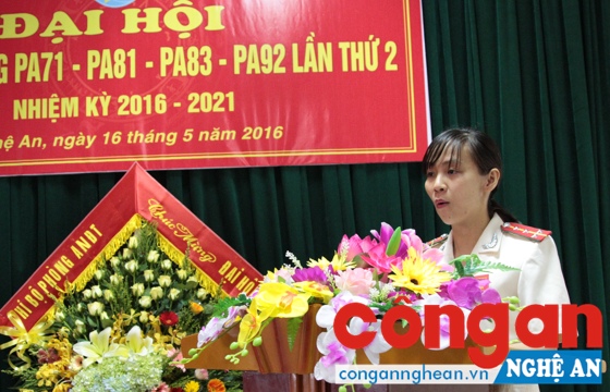 Đại úy Bạc Thị Thảo Nguyên Chủ tịch Hội phụ nữ Phòng 