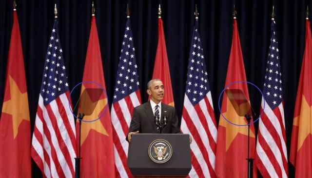 Tại Mỹ Đình, Obama có đến 2 màn hình đặt 2 bên