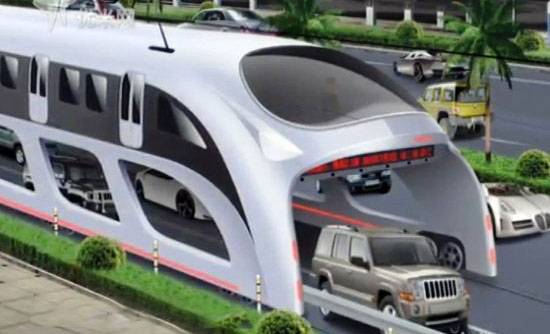 Xe buýt 3 chiều có thể sẽ là một giải pháp khả thi cho vấn nạn kẹt xe mà không cần mở rộng đường sá - Ảnh minh họa
