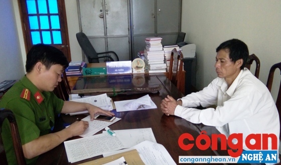 Đối tượng Hà Thừa Thìn tại cơ quan điều tra