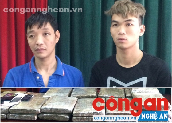 2 đối tượng Trịnh Xuân Mạnh và Nguyễn Hữu Trung cùng toàn bộ tang vật 26 bánh cần sa