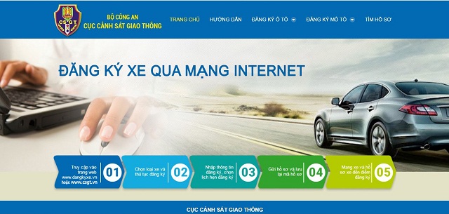 Thủ tục đăng ký xe qua mạng Internet