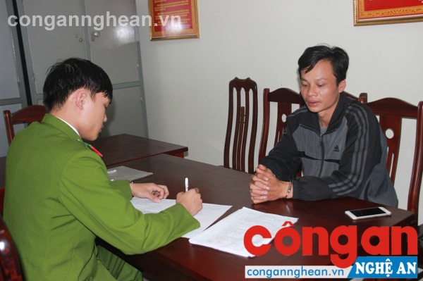 Đối tượng Vi Văn Thẩu tại Cơ quan Công an