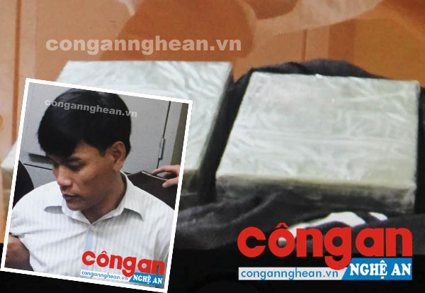 Đối tượng Trần Văn Lung và tang vật 2 bánh hêrôin
