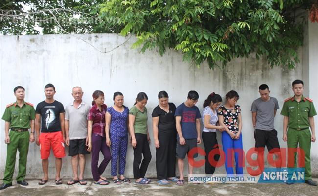 Các đối tượng bị bắt giữ tại cơ quan công an