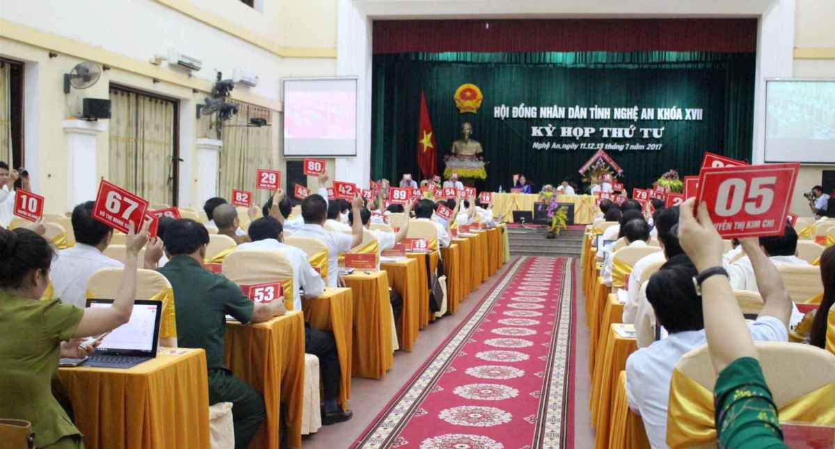 Các đại biểu thông qua các nghị quyết
