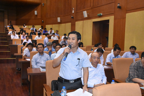 Ông Lê Đình Thắng, Chủ tịch HĐQT Công ty CP DIC 4 phát biểu tại hội nghị đối thoại.