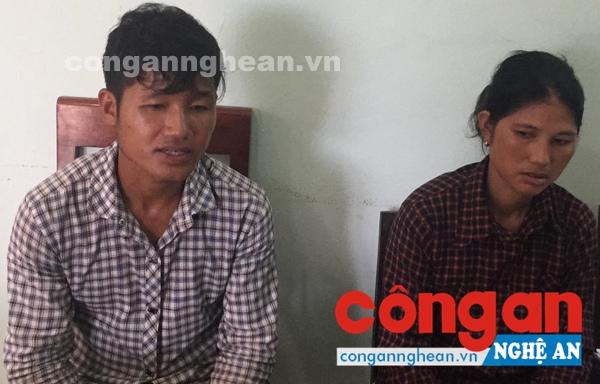 2 đối tượng Cụt Văn Thôn và Cụt Thị Sân tại cơ quan điều tra Công an huyện Kỳ Sơn