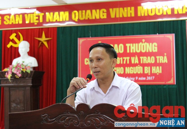 Đại diện Hội đồng mục vụ giáo xứ Làng Anh gửi lời cảm ơn sâu sắc tới Ban chuyên án