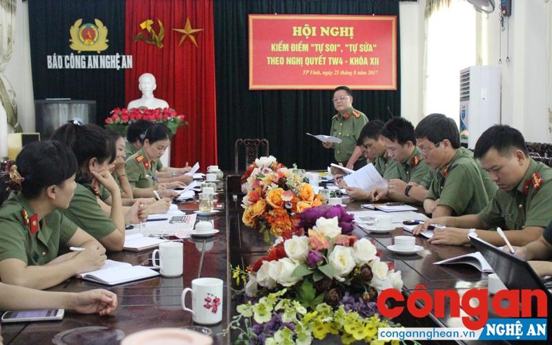 Hội nghị “tự soi”, “tự sửa” tại Chi bộ Báo Công an Nghệ An