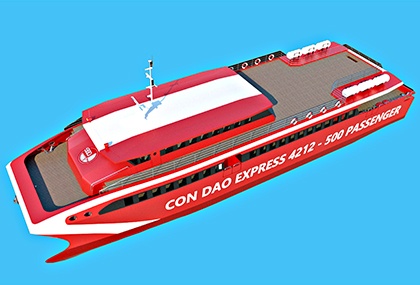 Mô hình tàu cao tốc 2 thân hạng sang tuyến Vũng Tàu - Côn Đảo.
