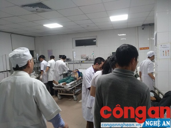 Các nạn nhân được cấp cứu tại bệnh viện đa khoa 115 Nghệ An