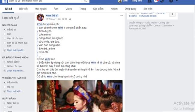 Một trang face cá nhân chuyên phát trực tiếp xem bói miễn phí thu hút được lượng người xem rất lớn.