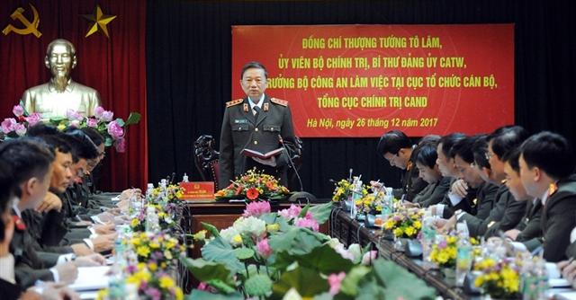Bộ trưởng Tô Lâm phát biểu chỉ đạo tại buổi làm việc.