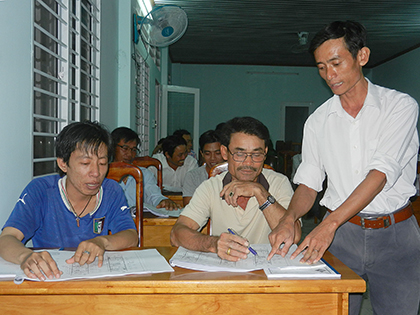 Người lao động xã Long Sơn (TP.Vũng Tàu) học nghề xây dựng thông qua chương trình đào tạo nghề cho lao động nông thôn