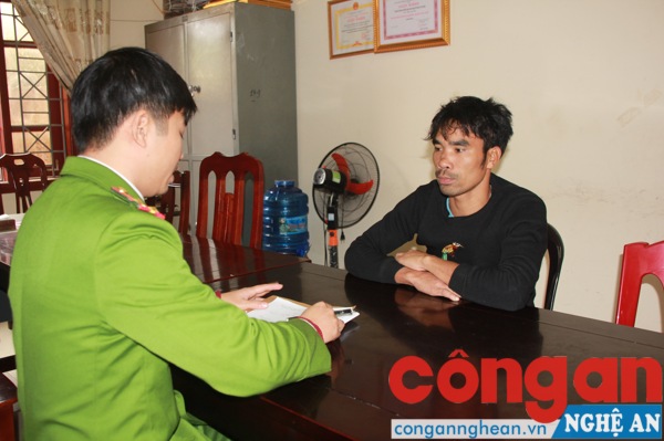 Đối tượng Hoàng Ngọc Lượng tại Cơ quan công an
