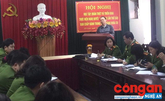 Phòng CSQLHC về TTXH quán triệt Nghị quyết Trung ương 6 khóa XII