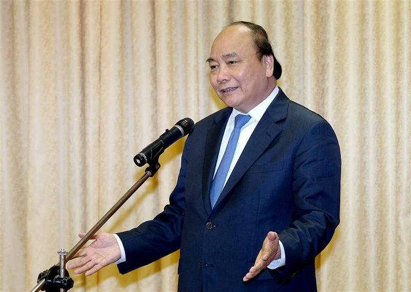 Thủ tướng Nguyễn Xuân Phúc phát biểu tại buổi gặp mặt - Ảnh: VGP/Quang Hiếu