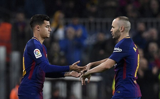 Coutinho vào sân phút 68 trận đấu