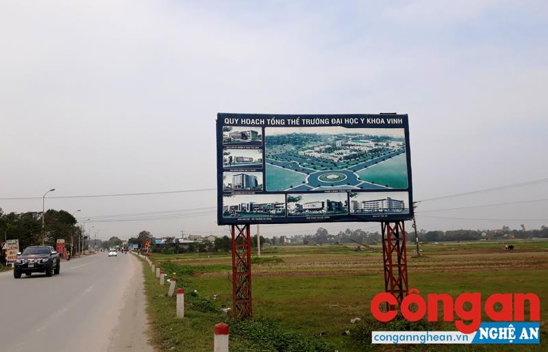 Dự án đầu tư xây dựng Trường Đại học Y khoa Vinh (cơ sở 2) quy hoạch hơn 7 năm nay nhưng vẫn chưa được giao đất