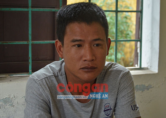 Đối tượng Nguyễn Trường Sơn tại CQĐT Công an TP Vinh