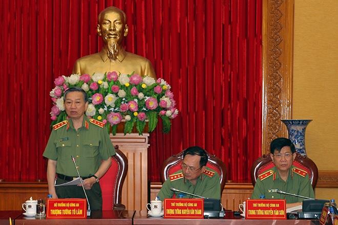 Bộ trưởng Tô Lâm phát biểu chỉ đạo tại Hội nghị. Ảnh Việt Hưng.