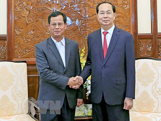 Chủ tịch nước Trần Đại Quang tiếp Thứ trưởng Kongthong Phongvichit.