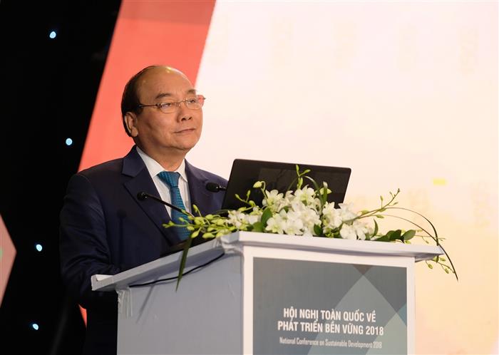 Thủ tướng Nguyễn Xuân Phúc phát biểu tại Hội nghị. Ảnh: VGP/Quang Hiếu