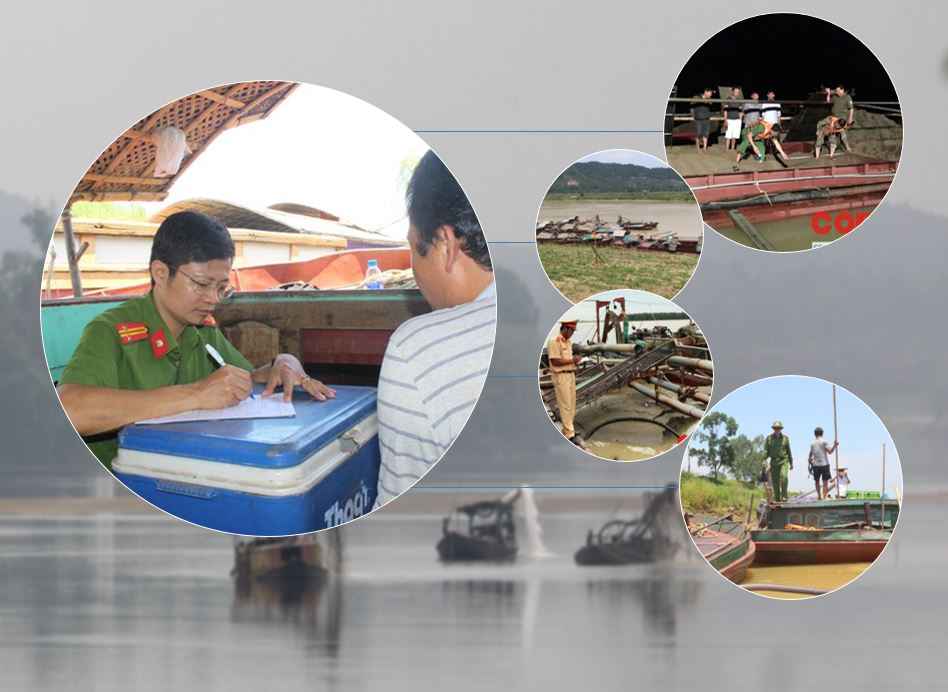 Đấu tranh với tình trạng khai thác cát là hoạt động lâu dài, bền bỉ, không thể buông lơi. Đồ họa: B.N