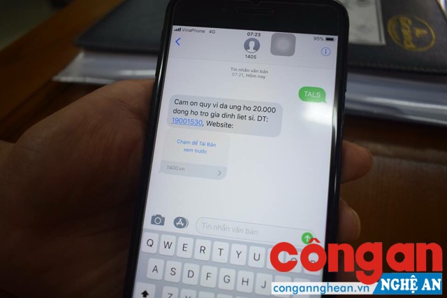 Mỗi tin nhắn thực hiện thành công đã đónggóp 20.000 đồng tri ân các anh hùng liệt sĩ