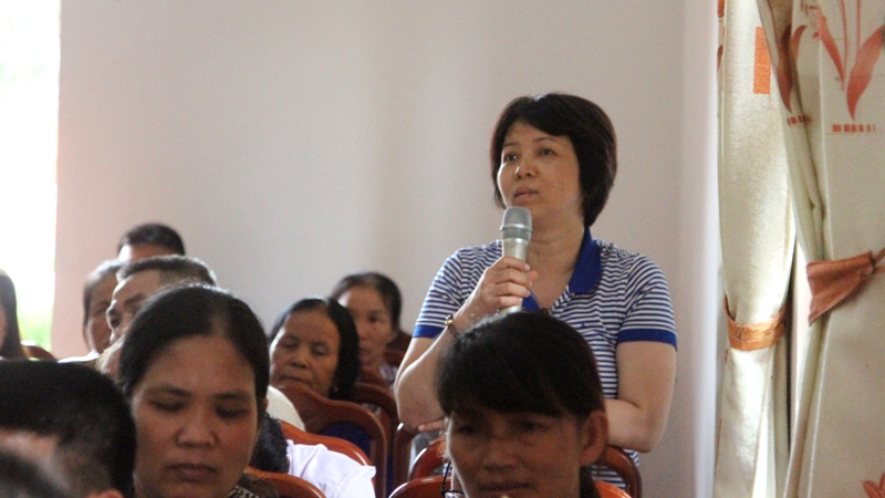 Đại diện các gia đình phạm nhân phát biểu ý kiến tại Hội nghị.