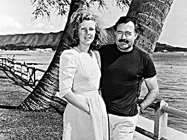 Bà Martha Gellhorn và nhà văn Hemingway. 