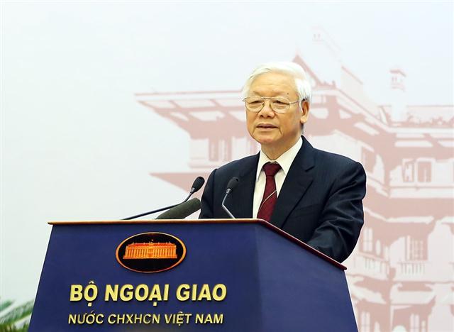 Tổng Bí thư Nguyễn Phú Trọng phát biểu tại Hội nghị - Ảnh: VGP/Hải Minh