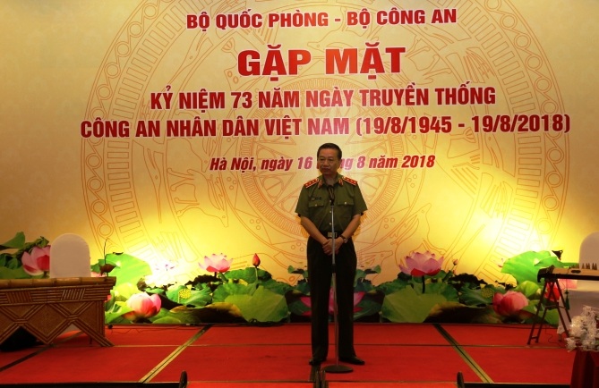 Bộ trưởng Tô Lâm phát biểu tại buổi gặp mặt.